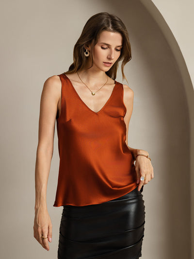 Reyanna™ | Silke V-ringning Tirantes Camiseta Top