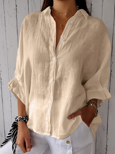 Reyanna™ | Cotton and Linen Solid Color Casual Shirt