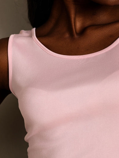 Reyanna™ | Sidenstickad Lounge Rund Halsringning Tank Top
