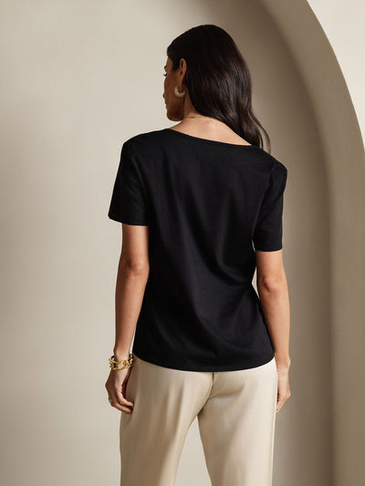 Reyanna™ | Silkeblandning U-ringning Dam T-shirt