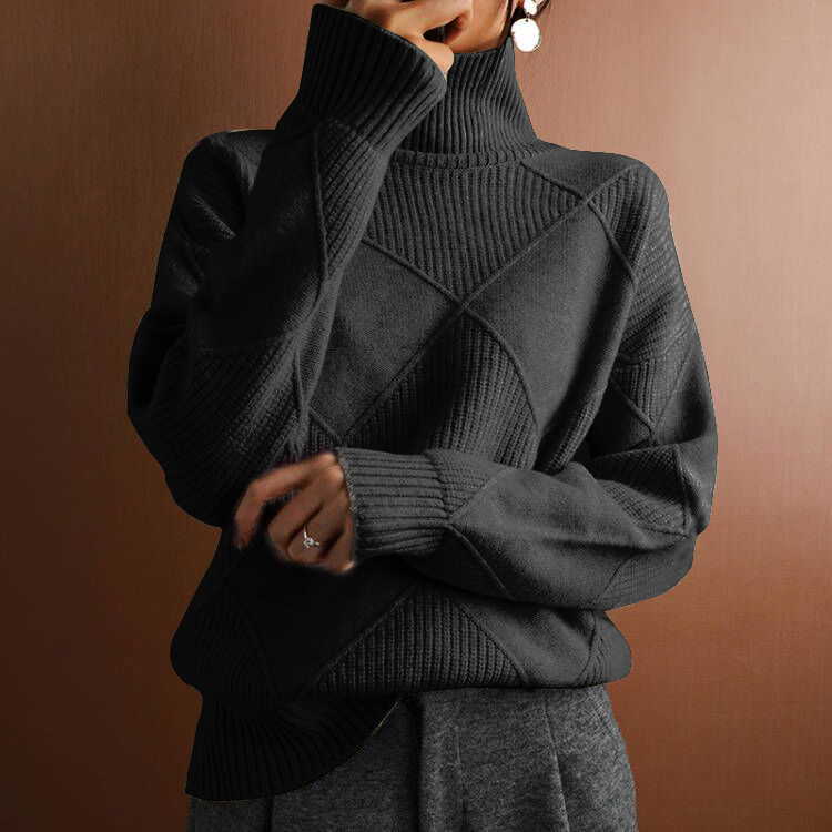 Reyanna™ | Turtleneck loose lozenge long-sleeved winter sweater