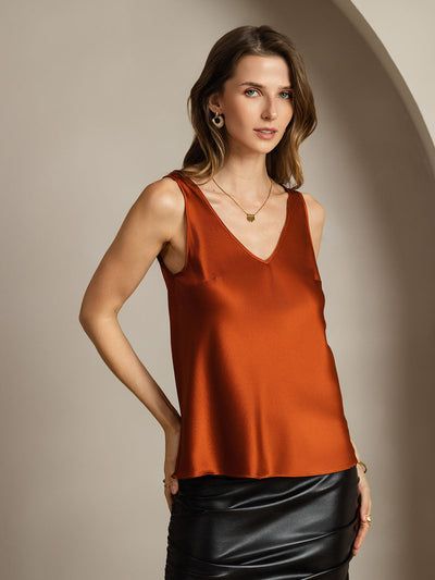 Reyanna™ | Silke V-ringning Tirantes Camiseta Top