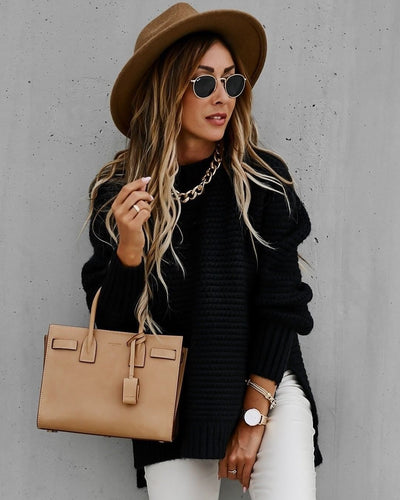 Reyanna™ | Side Split Knitted  Sweater Top