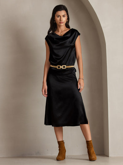 Reyanna™ | Siden Enfärgad Elegant Kjol Med Sprund