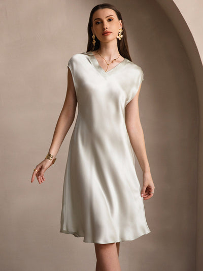 Reyanna™ | Ren Siden Elegant Cap Sleeve Klänning