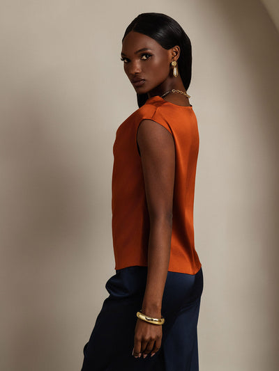 Reyanna™ | Silke Kappärmad Krage Tanktop/Blus