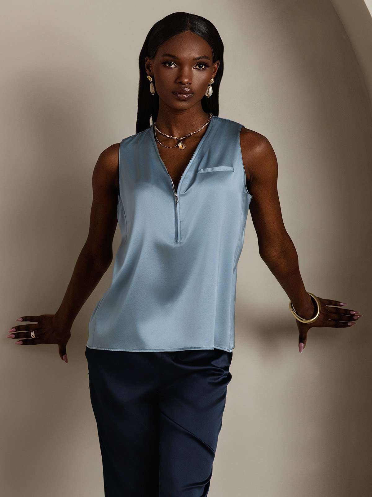 Reyanna™ | Silke Ärmlös V-hals Tanktop
