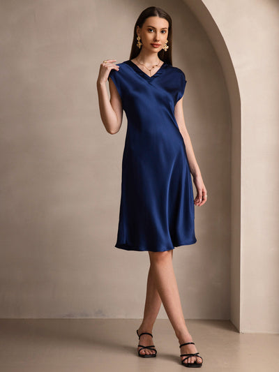 Reyanna™ | Ren Siden Elegant Cap Sleeve Klänning