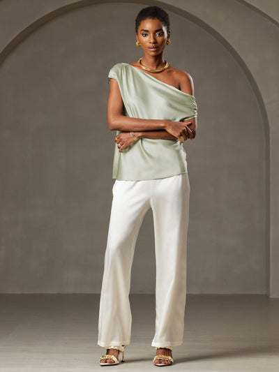 Reyanna™ | Silke Chic En-Skulder Blus