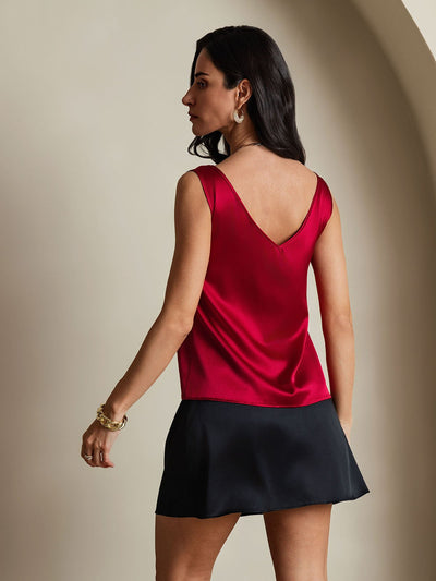 Reyanna™ | Silke V-ringning Tirantes Camiseta Top