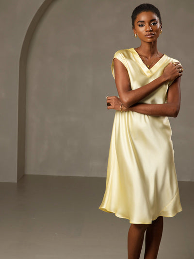 Reyanna™ | Ren Siden Elegant Cap Sleeve Klänning