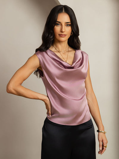 Reyanna™ | Silke Kappärmad Krage Tanktop/Blus