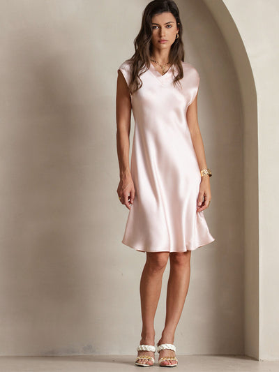 Reyanna™ | Ren Siden Elegant Cap Sleeve Klänning