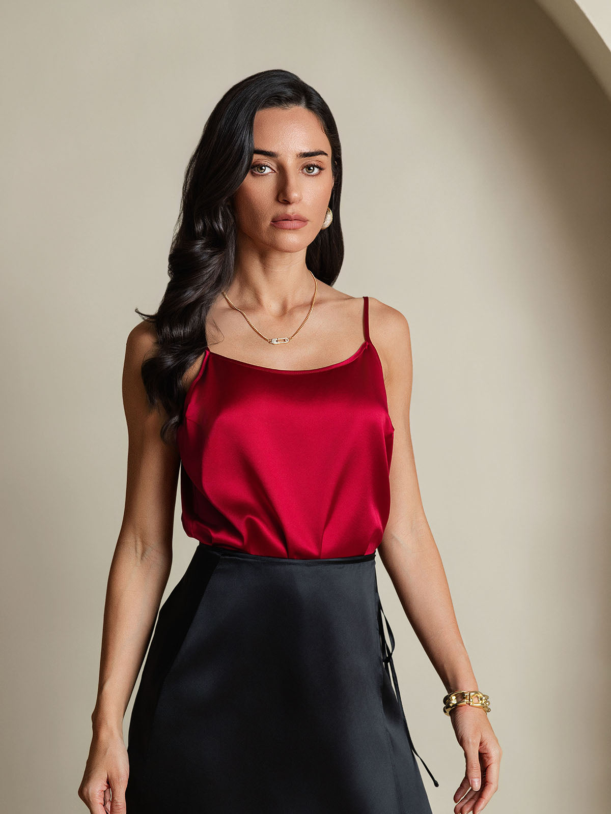 Reyanna™ | Silkes Avslappnad Spaghettiband Camisole-linne