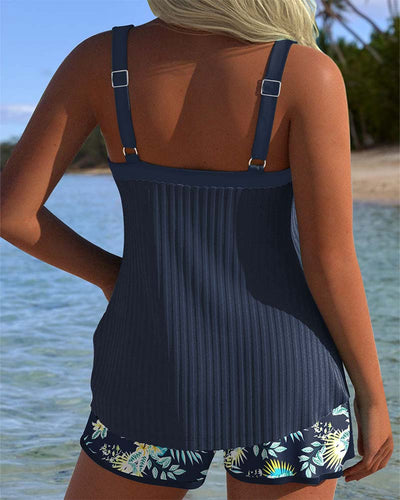 Tankini Randig Tvådelad Strandshorts