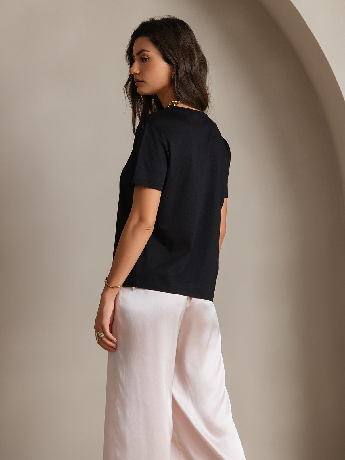 Reyanna™ | Silkestrikad Rundhals T-shirt