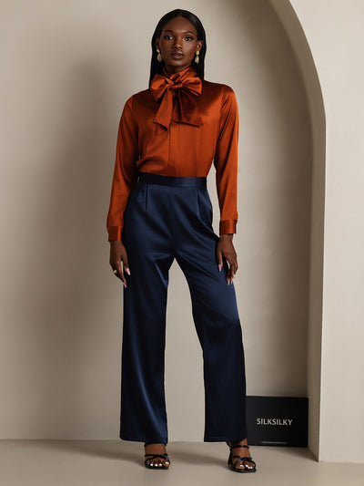 Reyanna™ | Dambasic Blus I 19 Momme Siden Med Knutkrage
