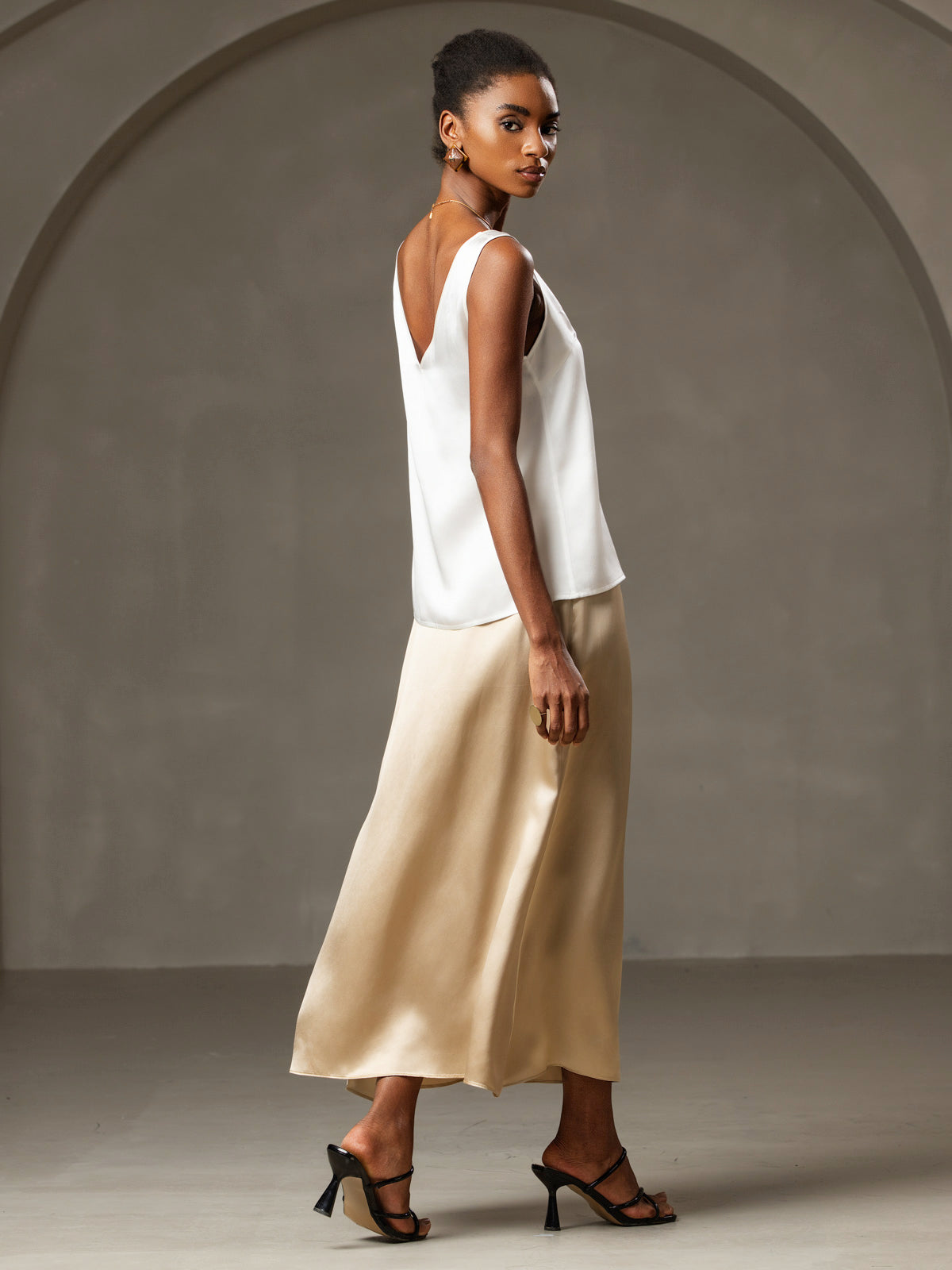 Reyanna™ | Silke V-ringning Tirantes Camiseta Top