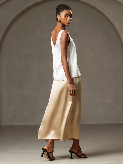 Reyanna™ | Silke V-ringning Tirantes Camiseta Top