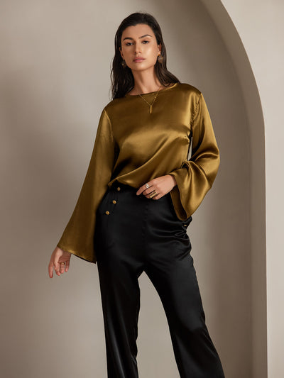 Reyanna™ | Silke Figursydda Knappfickor Kostymbyxor