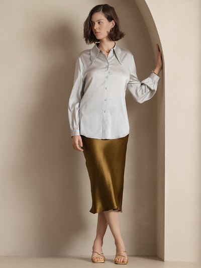 Reyanna™ | Rent Silke Klassisk Elegant Damkjol