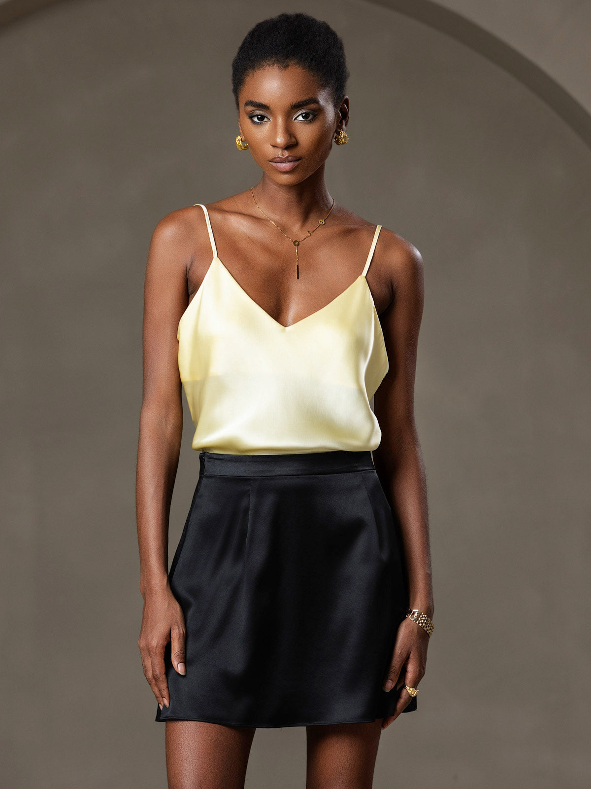 Reyanna™ | V-ringning Ren Silke Spaghettiband Camisole-linne
