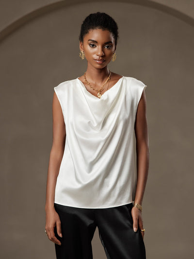 Reyanna™ | Silke Kappärmad Krage Tanktop/Blus