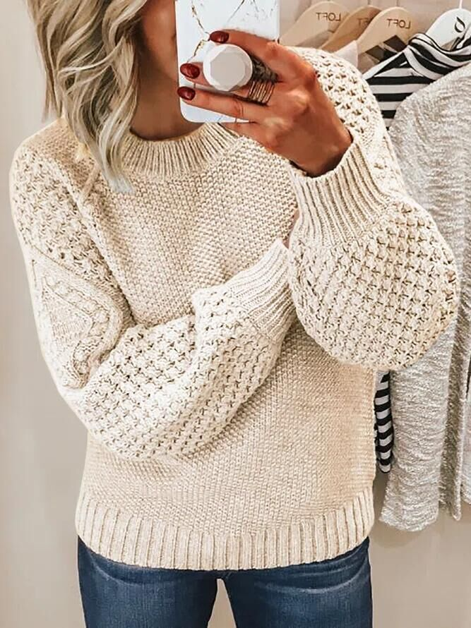 Reyanna™ | Crew Neck Jacquard Knit Sweater