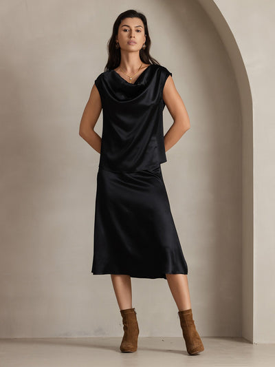 Reyanna™ | Silke Kappärmad Krage Tanktop/Blus