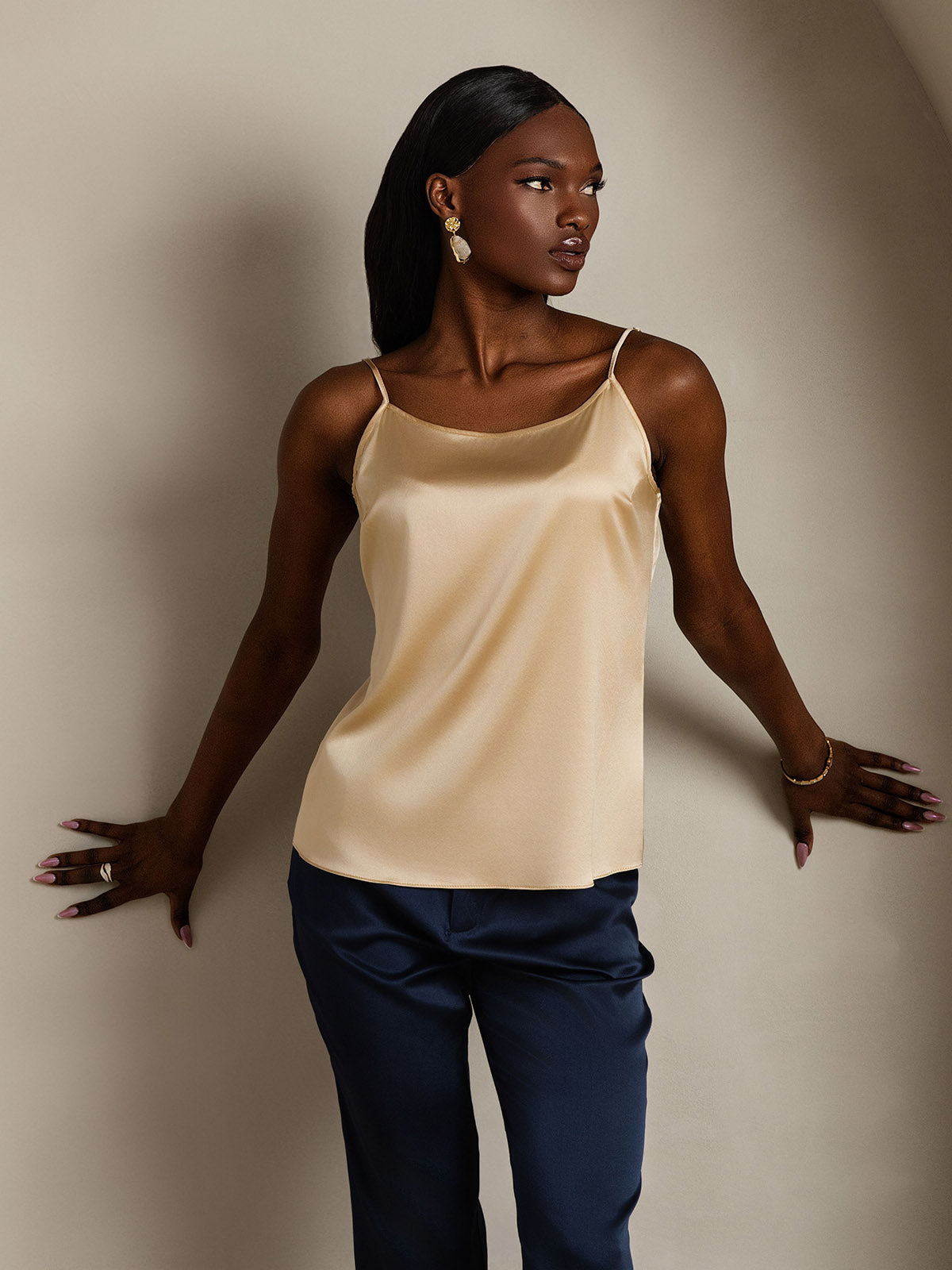 Reyanna™ | Silkes Avslappnad Spaghettiband Camisole-linne