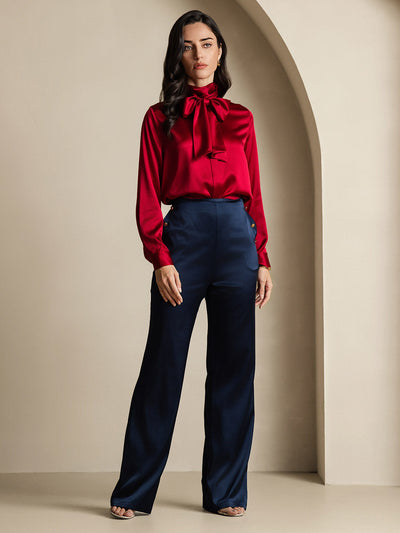 Reyanna™ | Dambasic Blus I 19 Momme Siden Med Knutkrage