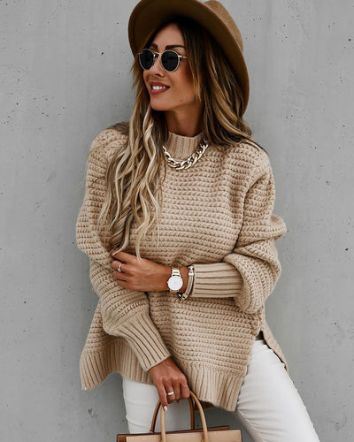 Reyanna™ | Side Split Knitted  Sweater Top