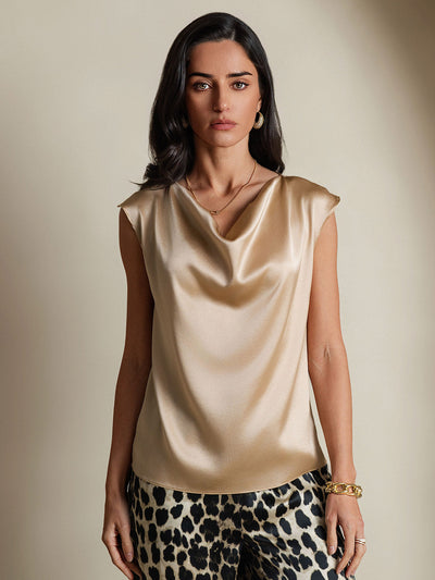 Reyanna™ | Silke Kappärmad Krage Tanktop/Blus
