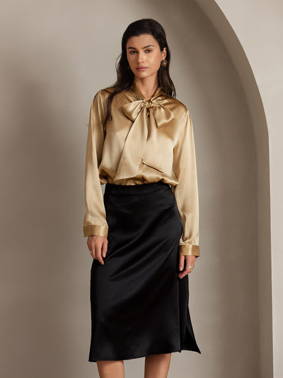 Reyanna™ | Siden Enfärgad Elegant Kjol Med Sprund