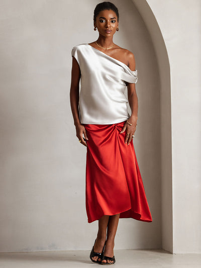 Reyanna™ | Silke Chic En-Skulder Blus