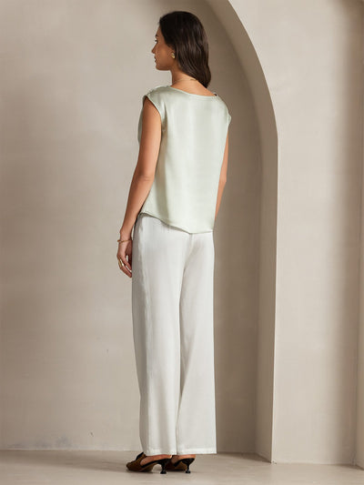 Reyanna™ | Silke Kappärmad Krage Tanktop/Blus