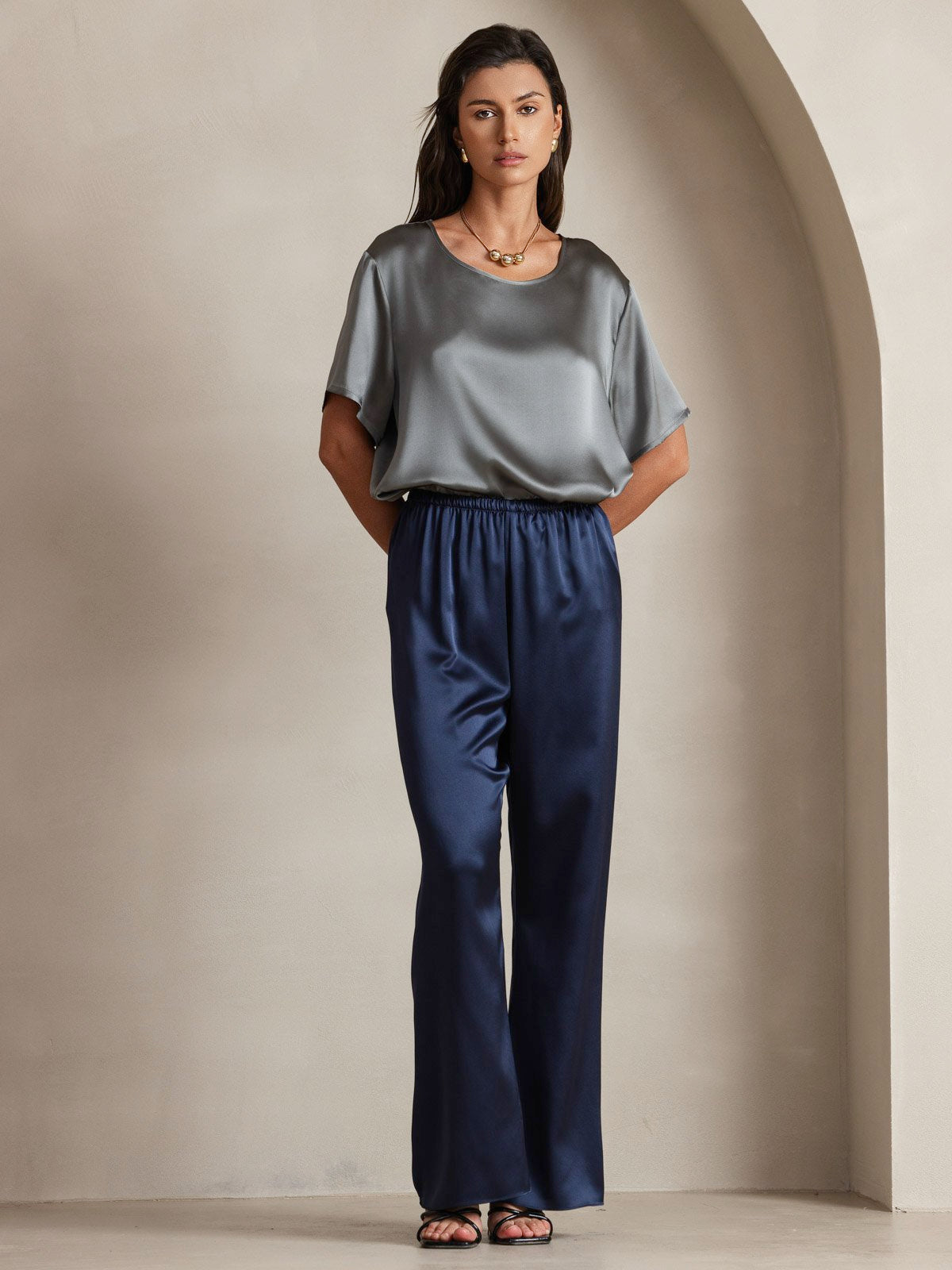 Reyanna™ | Moderna Högmidjade Vida Benbyxor
