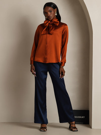 Reyanna™ | Dambasic Blus I 19 Momme Siden Med Knutkrage