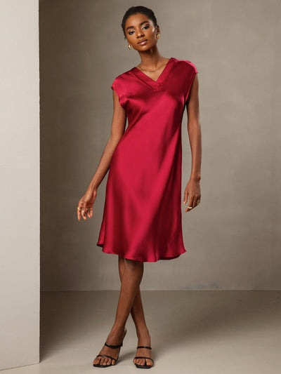 Reyanna™ | Ren Siden Elegant Cap Sleeve Klänning