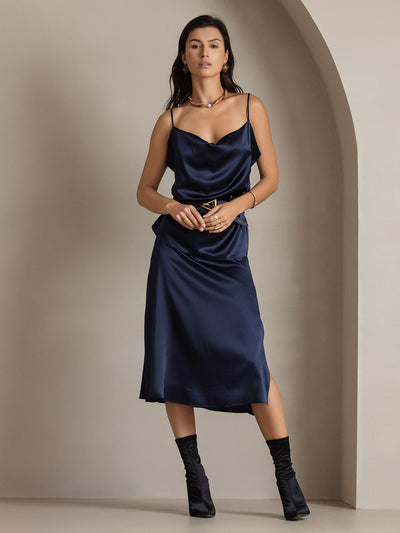 Reyanna™ | Siden Enfärgad Elegant Kjol Med Sprund