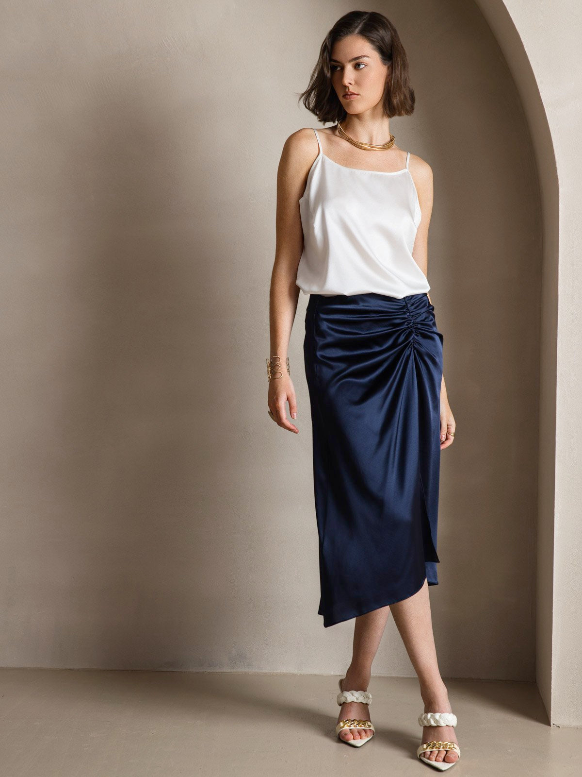 Reyanna™ | Silkes Avslappnad Spaghettiband Camisole-linne