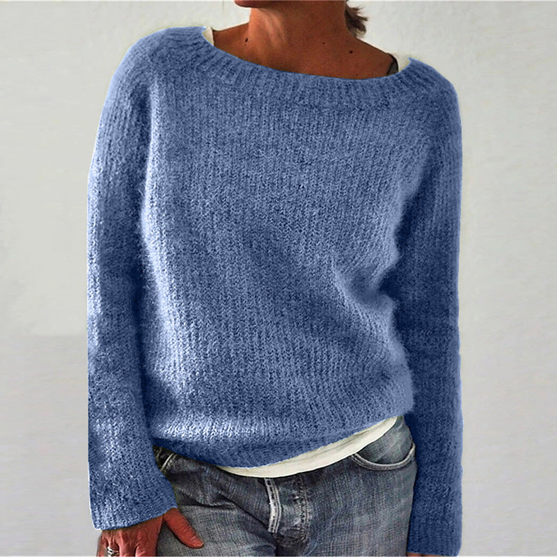 Reyanna™ | Casual Solid Color Soft Crew-neck Sweater