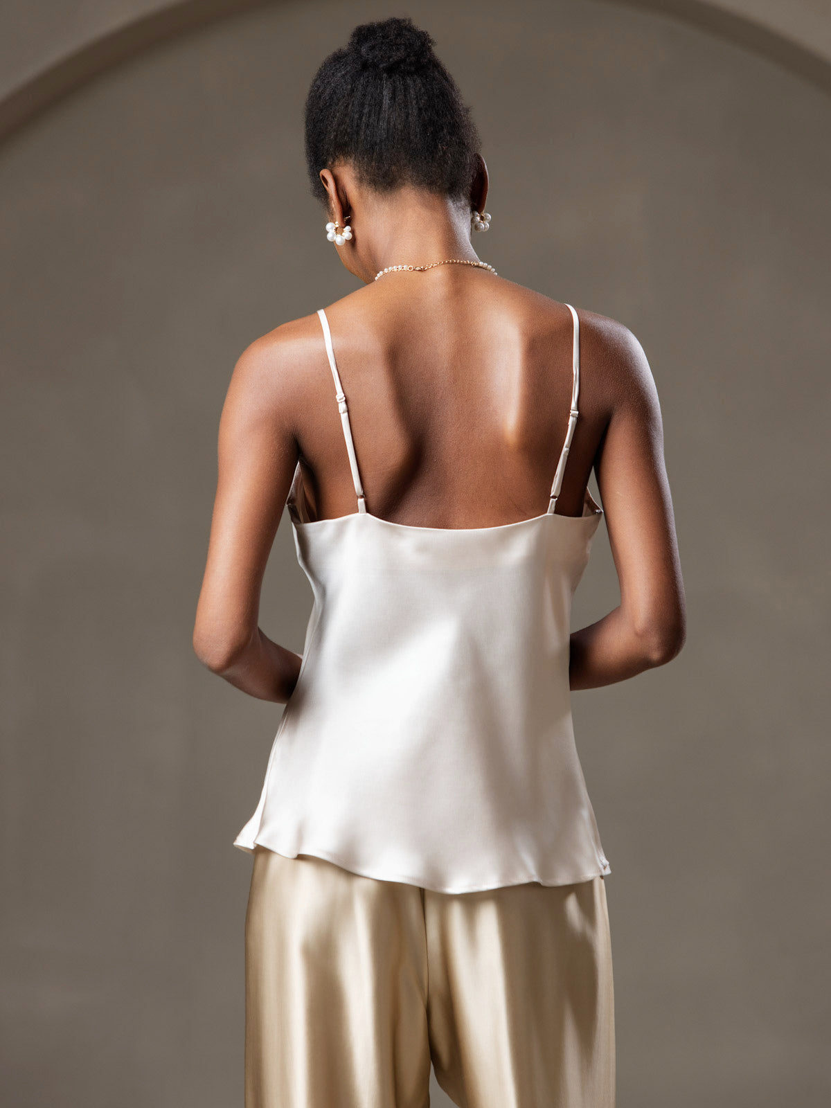 Reyanna™ | V-ringning Ren Silke Spaghettiband Camisole-linne