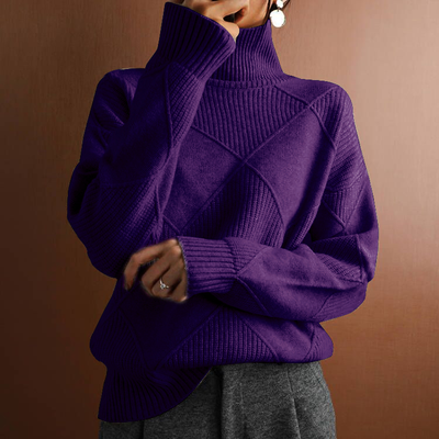 Reyanna™ | Turtleneck loose lozenge long-sleeved winter sweater