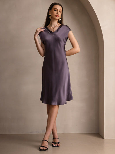 Reyanna™ | Ren Siden Elegant Cap Sleeve Klänning