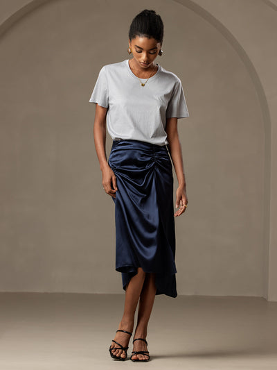 Reyanna™ | Silke Stickad Bas Rund Hals T-Shirt