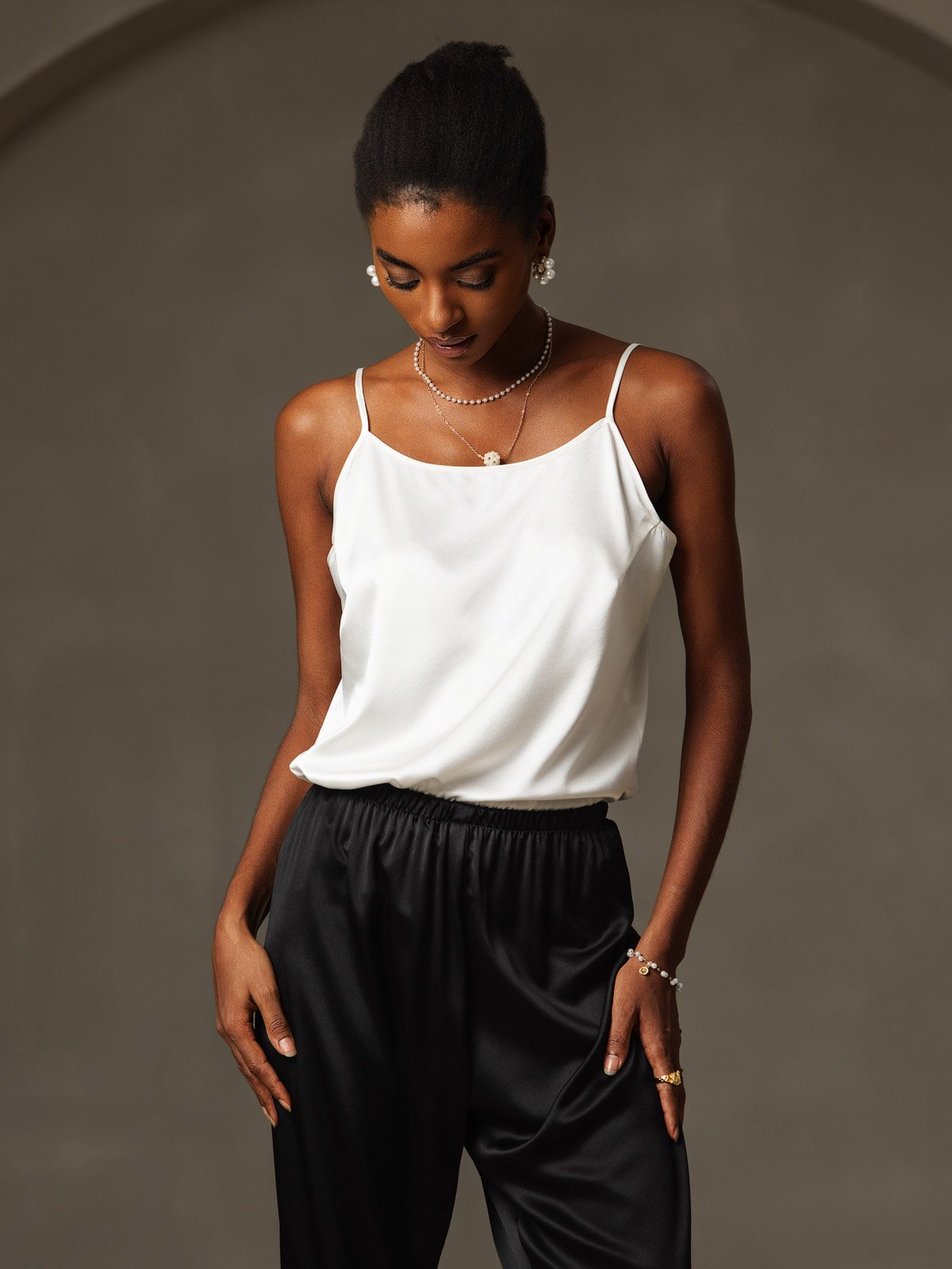 Reyanna™ | Silkes Avslappnad Spaghettiband Camisole-linne