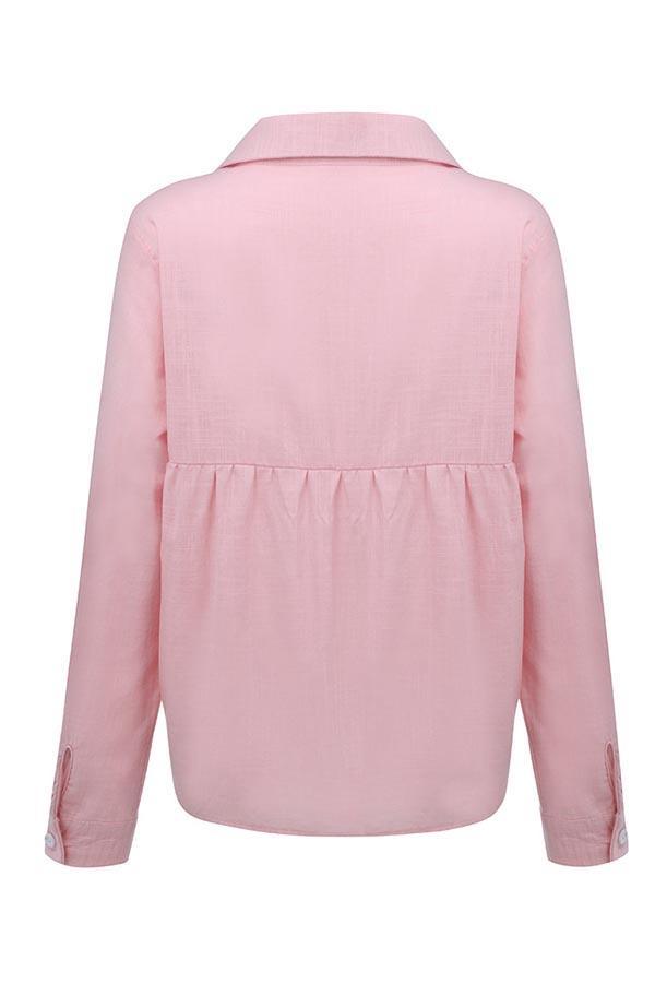 Reyanna™ | Casual Solid Button Shirt Collar Blouse