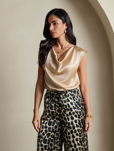 Reyanna™ | Silke Kappärmad Krage Tanktop/Blus
