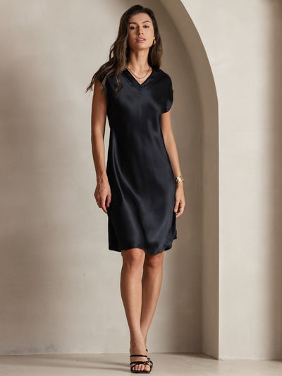 Reyanna™ | Ren Siden Elegant Cap Sleeve Klänning